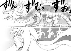 all_fours anal anal_penetration big_breasts blush breasts caracol censored closed_eyes comic diphallia diphallism doggy_style double_penetration dracophilia dragon dragon_on_human dragon_on_humanoid dubious_consent eastern_dragon female female_human feral feral_dragon headband hetero human large_breasts long_hair male male/female male_dragon monochrome multi_penis nude open_mouth orgasm penetration penis pointless_censoring queen's_blade questionable_consent rape sex sharp_teeth socks tear tomoe vaginal_penetration x-ray zoophilia