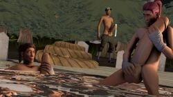 3boys 3d cum gay huge_balls huge_cock lake male precum precum_drip scout scout_(team_fortress_2) scoutcest swimming team_fortress_2 unknown_artist