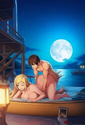 ai_generated b._jenet blowjob doggy_style fatal_fury female king_of_fighters kyo_kusanagi male yacht