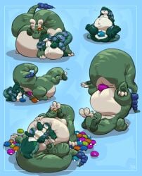 3_toes absurd_res amphibian animate_inanimate anthro anthro_on_feral antlers anus anus_only armlet assisted_exposure beads bed bell belly belly_squish belly_touching_floor big_belly big_tail biped blue_background blue_egg blue_markings dragon duo dureu egg egg_laying eggnant exhausted feet feral fin floppy_ears furniture green_body green_egg green_pawpads green_skin hand_on_belly hand_on_chest hand_on_tail handstand happy head_tentacle hi_res horn huge_belly huge_tail larger_feral living_plushie long_ears long_neck long_tail looking_at_another looking_at_butt looking_at_partner looking_pleasured lying lying_on_another lying_on_bed markings multiple_scenes mythological_creature mythological_scalie mythology null null/null null_with_anus on_back on_bed on_front orange_egg overweight overweight_feral pawpads plushie pregnant purple_egg qir quadruped raised_tail reshirii sagging_stomach salamander scalie seam_(sewing) simple_background sitting sitting_on_tail size_difference squeezing squish tail tail_beads tail_fin tan_belly tan_body thick_tail thick_thighs toes white_belly white_body zoophilia