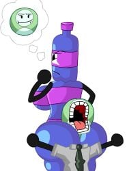 battle_for_dream_island bfdi buttoned_shirt choking crushed_by_ass goth_girl meme meme_reference object_shows objectpunk_(artist) original_characters profile_picture soda_bottle swimwear thought_bubble tie unaware