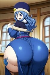 ai_generated big_ass big_butt exposed_thighs fairy_tail goldencum34 huge_ass huge_butt juvia_lockser looking_at_viewer looking_back massive_ass massive_butt thick_thighs wedgie wide_hips