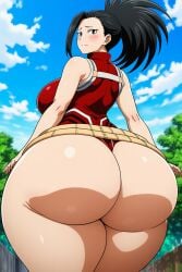 ai_generated big_ass big_butt blush goldencum34 huge_ass huge_butt looking_back momo_yaoyorozu my_hero_academia thick_thighs wide_hips yaoyorozu_momo