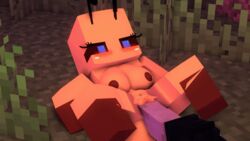 1girls 3d animated bee bee_(minecraft) breasts female female/male horsecock male/female minecraft no ruda straight