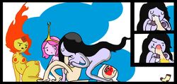 adventure_time finn_the_human flame_princess marceline princess_bubblegum sock_(artist)