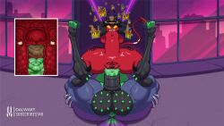 anthro ass balls big_ass big_balls big_butt big_penis breasts bulge comic dalwart demon duo equid equine female feral genitals helluva_boss hi_res horse huge_ass huge_balls huge_butt huge_cock huge_thighs jojo_pose male male/female mammal millie_(helluva_boss) nasty_(dalwart) penis sex tagme tattoo thick_thighs x-ray_view