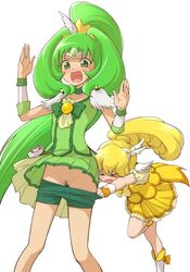 clothing cure_march cure_peace dress magical_girl midorikawa_nao ogry_ching pretty_cure pubic_hair shorts smile_precure tagme wardrobe_malfunction yayoi_kise