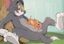 1boy1girl animal_ears animal_genitalia animal_penis cat_ears female gay gay_male jerry_mouse male mouse tom_and_jerry tom_cat turner_entertainment yaoi