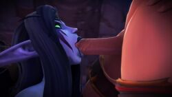 1boy 1girls 3d animated arms_behind_back arms_tied arms_tied_behind_back blizzard_entertainment blowjob blowjob_face blue_body blue_skin bombowykurczak bondage breasts dark_hair deep_blowjob deepthroat dominant dominant_male elf elf_ears elf_female enthusiastic faceless_male fellatio female female_focus femsub green_eyes hands-free hands_behind_back kneeling long_hair male night_elf no_sound pale-skinned_male restrained submissive submissive_female tagme thegworks tied tied_arms tied_hands video warcraft white_skinned_male world_of_warcraft wow