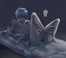 1boy anal bestiality food geoduck gintama gintoki_sakata male male_anal male_only snail solo tagme