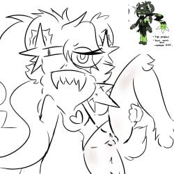 female flavor_frenzy furry pinkycatpssy pussy showing_pussy sketch starfruit_(flavor_frenzy) uwu