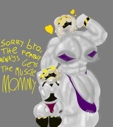 bikini envy_(murder_drones) futa_is_bigger futanari intersex large_penis murder_drones muscular n_(murder_drones) smooyt v_(murder_drones)