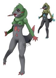 anthro breasts color female female_only fraxure multiple_females multiple_girls nipples nude pokemon tagme vulva