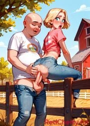 ai_generated anal big big_penis blonde_hair farm femboy original sex sex_from_behind teenager trap