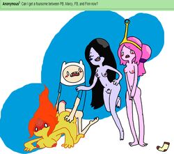 adventure_time finn_the_human flame_princess marceline princess_bubblegum sock_(artist)