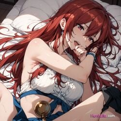 1girls ai_generated anime anime_girl big_breasts breasts dress erza_scarlet henhalla.com hentai solo solo_female young younger_female