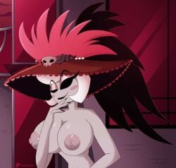 1girls breasts facuwu696art hazbin_hotel nude rosie_(hazbin_hotel) solo