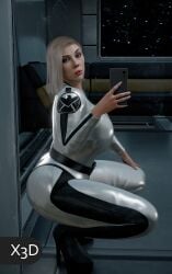 1girls 3d absurd_res big_ass big_breasts black_widow_(marvel) blonde blonde_female blonde_hair bodysuit busty kneeling marvel marvel_comics mirror mirror_selfie natasha_romanoff pawg s.h.i.e.l.d. scarlett_johansson spy superheroine tagme thick thick_thighs x3d