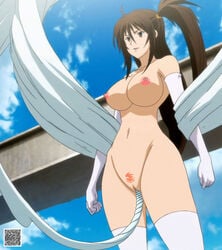 edit female_only medium_breasts photoshop pointy_chin pubic_tattoo sekirei stockings tagme uncensored uzume_(sekirei)