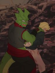 anal bites dragon duo gay in_clothes male