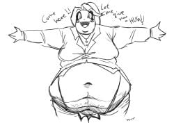 charlie_morningstar_(hazbin_hotel) dialogue female hairy_pussy hazbin_hotel imminent_hug incoming_hug obese obese_female overweight overweight_female pubic_hair smiling tagme tagme_(artist) talking_to_viewer wardrobe_malfunction