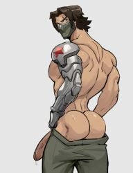 abs ass bara biceps big_penis bucky_barnes captain_america_(series) clothing kaito_draws male male_only manly marvel marvel_comics muscular_male pecs penis winter_soldier