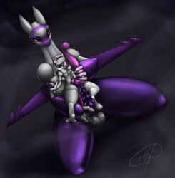 anthro breasts color insertion intersex intersex_only interspecies kneeling latias mewtwo multiple_intersex nipples nude penis pokemon pokemon_(species) sex size_difference tagme the_furfather