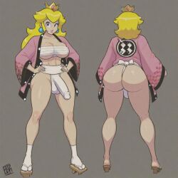 1futa ai_generated ass ass big_ass big_butt breasts erection erection_under_clothes erection_under_loincloth fundoshi fundoshi_futanari fundoshilover101 futanari happi_(clothing) huge_ass huge_butt mario_(series) nintendo princess_peach sarashi super_mario_bros.