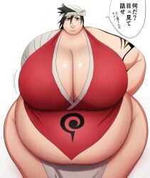 fat_fetish large_belly large_breasts light-skinned_female nikutsuki obese red_clothing ssbbw