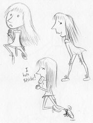 amigodan matilda_(film) matilda_wormwood monochrome rough_sketch tagme