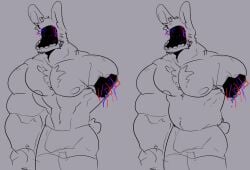 2022 amputee animatronic anthro briefs briefs_only clothed clothing digital_drawing_(artwork) digital_media_(artwork) disability five_nights_at_freddy's five_nights_at_freddy's_2 genitals grey_background lagomorph leporid machine male mammal melaisen monochrome nipples penis portrait rabbit robot scottgames simple_background solo spot_color teeth tenting three-quarter_portrait topless topless_anthro topless_male underwear underwear_only wire withered_bonnie withered_bonnie_(fnaf)