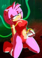 1girls 2d 2d_animation amy_rose animated animated animated furry leotard pstash sonic_(series) tagme wet