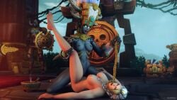 2girls 3d blizzard_entertainment bondage chain_leash femdom human human_mage jaina_proudmoore mage_(warcraft) nipples priest_(warcraft) princess_talanji prisoner scissoring tribadism troll_(warcraft) troll_female valnoressa warcraft white_hair world_of_warcraft yuri zandalari_troll