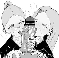 2girls event13 female girls licking licking_penis original original_character