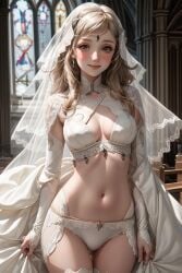 ai_generated ai_hands blonde_hair fire_emblem fire_emblem_fates marriage ophelia_(fire_emblem) poor_quality wedding wedding_dress wedding_veil white_skin