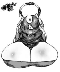 1girls big_breasts black_and_white breasts bust_portrait cleavage clothing covered_face covered_in_goo covered_in_slime female flane_(harleking131) head_parasite huge_breasts infected infection large_breasts leeper_parasite_(oozed) leeper_parasite_(witchdoctordb) monster oozed original_character parasite pointy_nose revealing_clothes slime slime_monster slime_on_body slime_on_head witchdoctordb