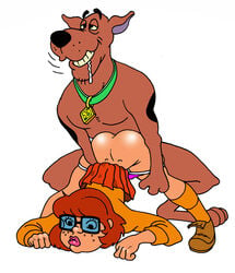 bestiality dennis_clark female hanna-barbera scooby-doo scooby-doo_(character) top-down_bottom-up uncensored velma_dinkley zoophilia