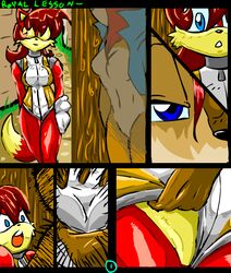 anthro canine chipmunk clothes color comic female female_only fiona_fox fox fur furry interspecies monkeyxflash multiple_females sally_acorn sonic_(series) tagme yuri