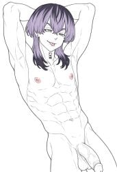 1boy 1male ai_generated bara big_penis bottom_pov civitai enticing gay gay_male illustrious_(stable_diffusion) implied_sex male male_focus male_only male_prey nude queer stable_diffusion sweat sweating tied_up tokyo_revengers yaoi black_and_white showing_off jerking jerkingoff one_arm_up arms_behind_head smirking_at_viewer smirking smirk tongue_out rindou_haitani