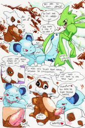 1girls argon_vile color comic cubone fellatio female insect interspecies male mantis multiple_males nidorina nintendo oral penis pokemon pokemon_(species) scyther sex straight_hair text vaginal_penetration