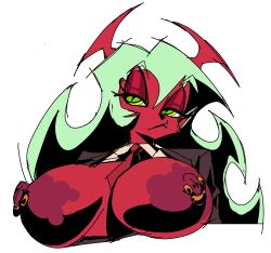 big_areola big_breasts big_nipples breasts breasts_bigger_than_head breasts_out busty busty_female demon demon_girl enormous_breasts fleshpie669 giant_breasts gigantic_breasts huge_breasts large_breasts nipple_piercing nipples panty_&_stocking_with_garterbelt pierced_nipples piercing piercings scanty_daemon succubus succubus_horns