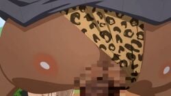 1boy 1girls animated ass blonde_hair censored clothing_aside cowgirl_position dark_skin fat fat_man female ganguro gyaru huge_ass large_breasts large_penis leopard_panties mind_control nipples panties panties_aside pervert pink_panties pleated_skirt sex sexfriend_gakuen shiny_skin skirt straddling tagme thong ugly_bastard ugly_male underwear vaginal_penetration