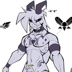 1boy 2025 absolute_asriel absolute_deltarune anthro asriel_dreemurr asriel_dreemurr_(god_form) black_eyes black_markings body_markings buff censored_penis cropped_image deltarune fan_design god_of_hyperdeath heart horns long_hair male male_focus male_only muscular muscular_anthro muscular_arms muscular_male penis tall toby_fox toriel undertale_(series) xexeezy