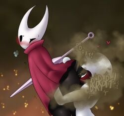 2025 2d 2girls anthro arachnid arachnid_humanoid ass ass_crack ass_eating ass_focus ass_grab big_ass big_butt blush brap bug butt_focus butt_grab dark_skin deep_skin digital_drawing_(artwork) digital_media_(artwork) duo fart fart_cloud fart_fetish fart_sniffing farting farting_in_face farting_on_another farting_on_face farts female female/female gas_cloud gassy gassy_female heart_symbol hollow_knight hollow_knight:_silksong hornet_(hollow_knight) huge_butt hydrareality insects lace_(hollow_knight) onomatopoeia red_cloak red_clothing rimming rimming_female team_cherry thick_thighs white_shirt yuri