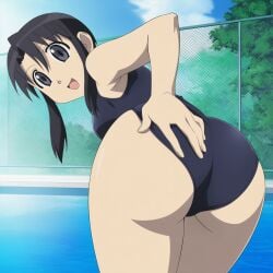 ai_generated aizumanga ass ass_focus azumanga_daiou big_ass coach huge_ass nyamo_minamo_kurosawa showing_off swimsuit