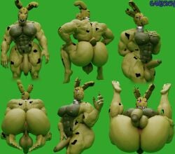 1boy animatronic anthro ass back_view balls camseven erection five_nights_at_freddy's five_nights_at_freddy's_3 fnaf fur furry furry_only gay humanoid legs_up looking_at_viewer looking_back male male_only muscular muscular_male nude pecs penis presenting_ass presenting_butt rabbit robot scottgames spread_legs springtrap standing