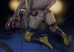 1boy 1girls anal_sex asian_female censored censored_penis censored_pussy faceless_male jubilation_lee jubilee light-skinned_female light-skinned_male light_skin open_mouth rajdraw thighhighs unseen_male_face wolverine wolverine_(x-men) x-men xmen