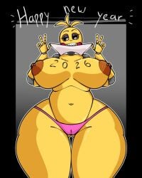 1girls absurd_res animatronic bib black_sclera blush chicken female female_only five_nights_at_freddy's five_nights_at_freddy's_2 grin heart-shaped_pupils huge_breasts looking_at_viewer navel panties reference_image robot robot_girl robot_joints sharp_teeth solo tagme thick_thighs toy_chica_(fnaf) toy_chica_(love_taste) white_eyes x_yarita