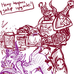 1girls bolter chaos_(warhammer) chaos_daemon chaos_space_marine daemonette english_text female fleatrollus gun male penis power_armor straight text warhammer_(franchise) warhammer_40k