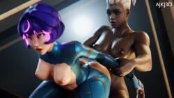 1futa 1girls 3d 3d_animation ajkj animated blizzard_entertainment bodysuit female futa_on_female futanari intersex juno_(overwatch) multicolored_hair overwatch overwatch_2 overwatch_league psydevil shorter_than_30_seconds shorter_than_one_minute skin_tight skindentation skinsuit sojourn_(overwatch) sound tagme torn_bodysuit torn_clothes torn_clothing torn_skinsuit video white_hair